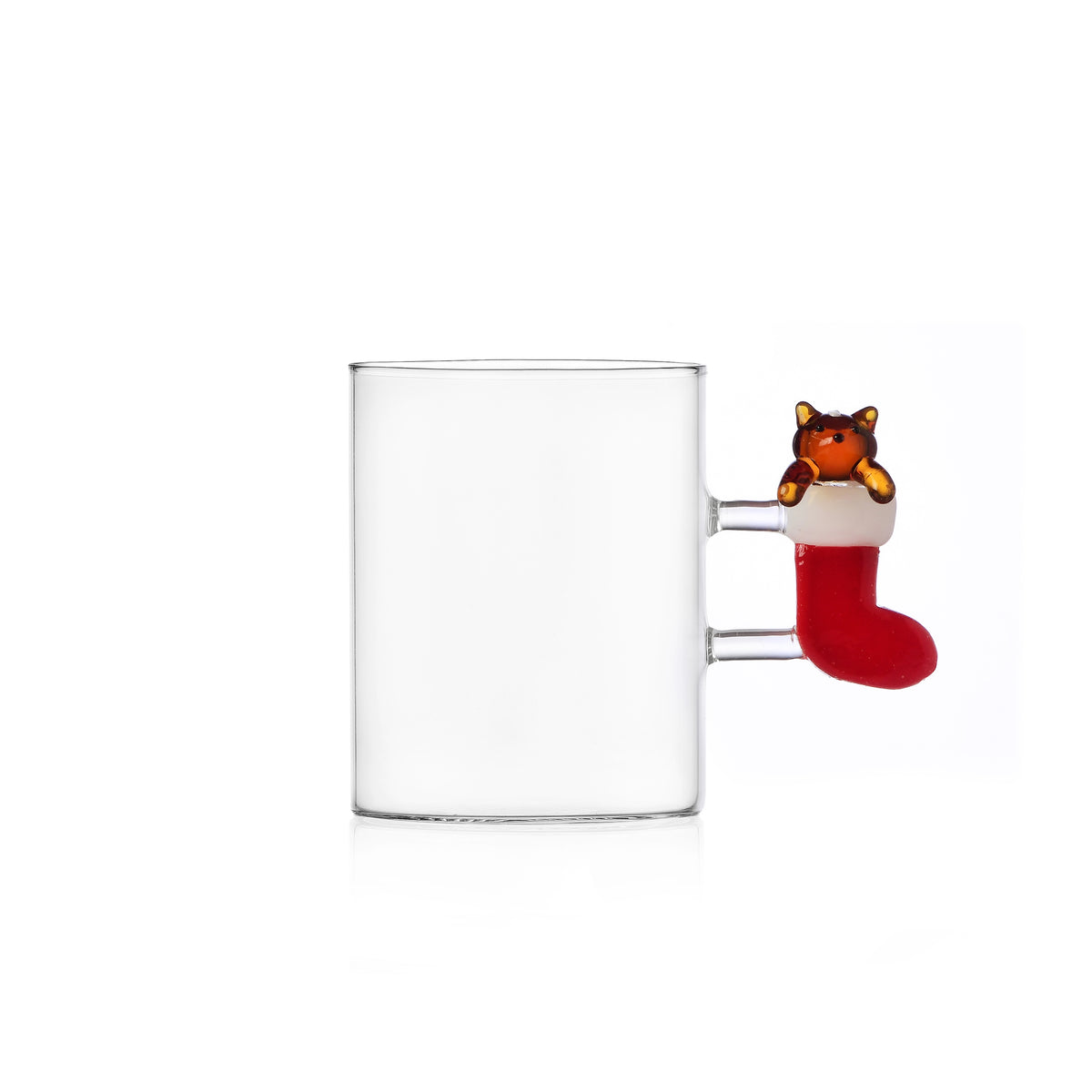 TABBY CAT CHRISTMAS EDITION - mug amber cat in red sock
