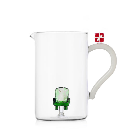 TABBY CAT CHRISTMAS EDITION - jug white cat on green sofa