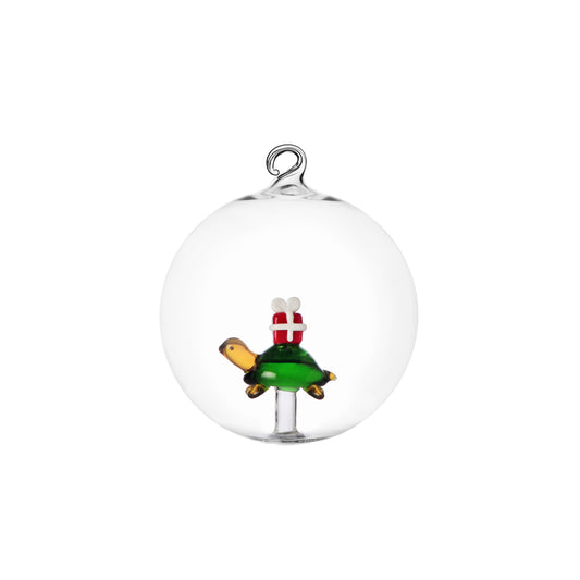 WOODLAND TALES - Christmas ball turtle w/red gift