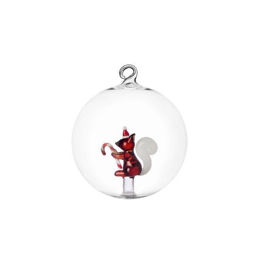 WOODLAND TALES - Christmas ball squirrel w/candy cane