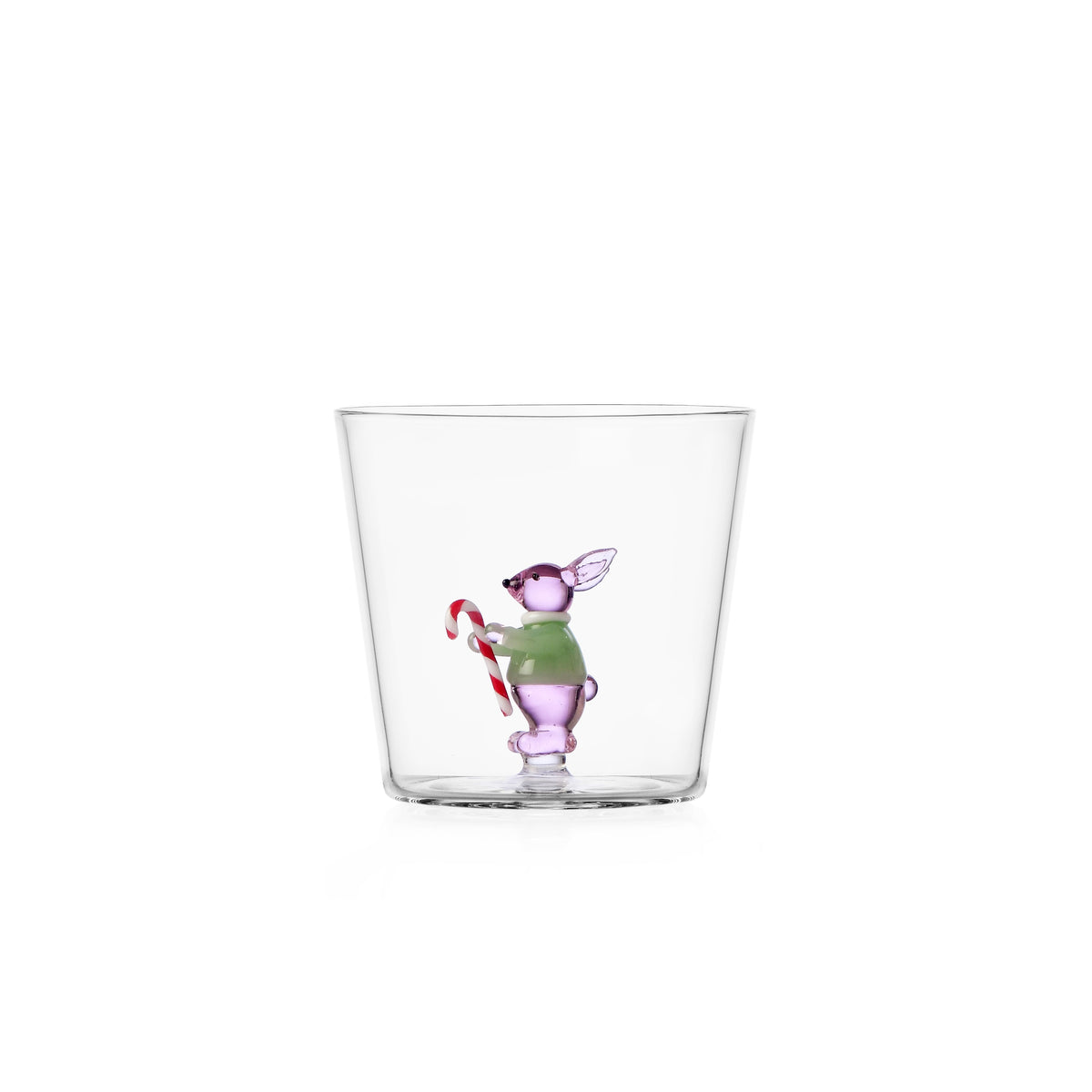 WOODLAND TALES - tumbler pink rabbit w/candy cane