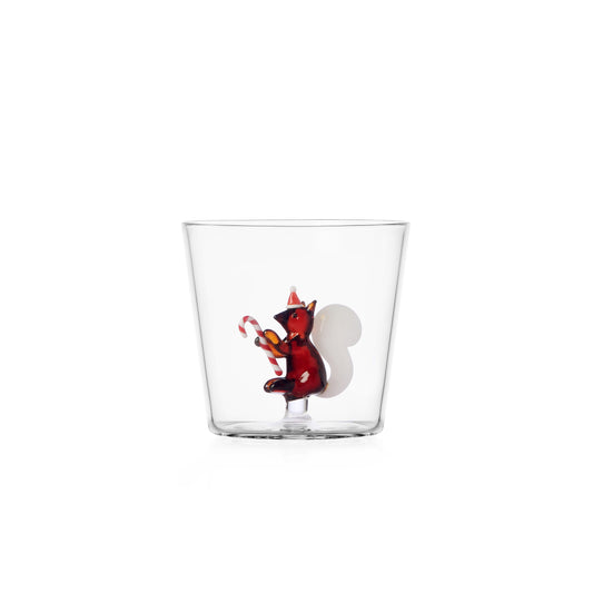 WOODLAND TALES - tumbler squirrel w/candy cane and xmas hat