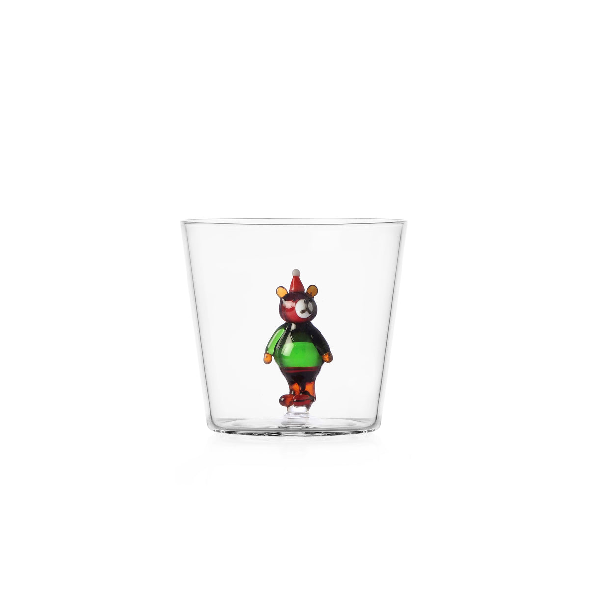 WOODLAND TALES - tumbler brown bear w/Christmas hat