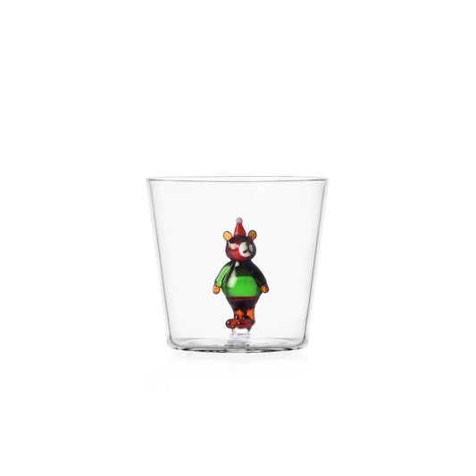 WOODLAND TALES - tumbler brown bear w/Christmas hat