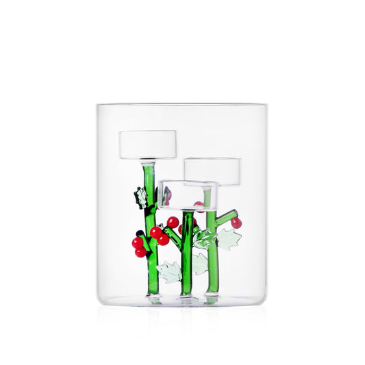 WOODLAND TALES - tealight 3 candles holly