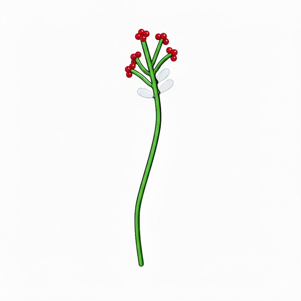WOODLAND TALES - glass flower red berries