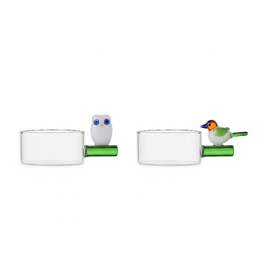 WOODLAND TALES - set 2 pcs tealights owl and bird