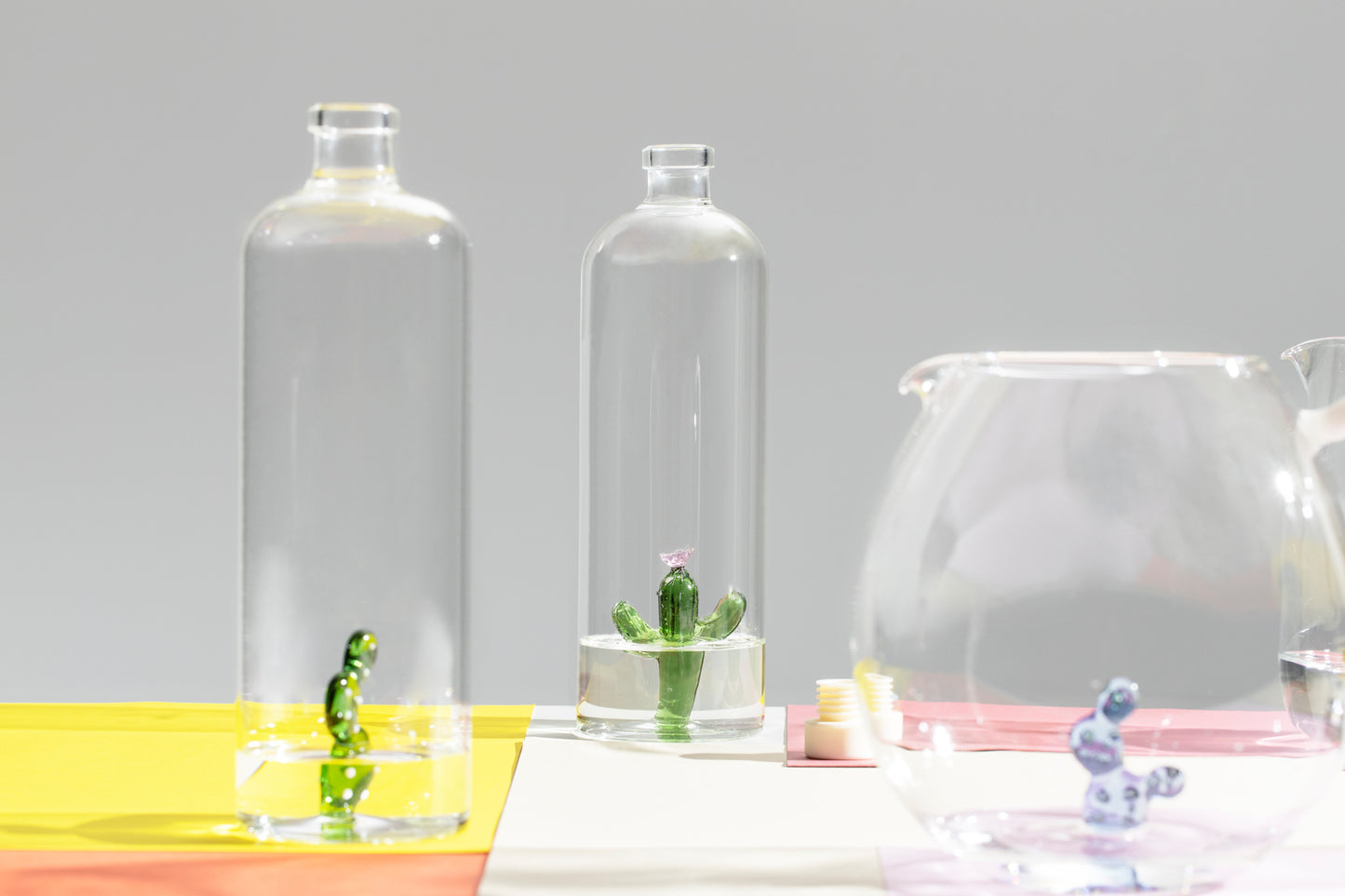 DESERT PLANTS - bottle cactus green w/white dots