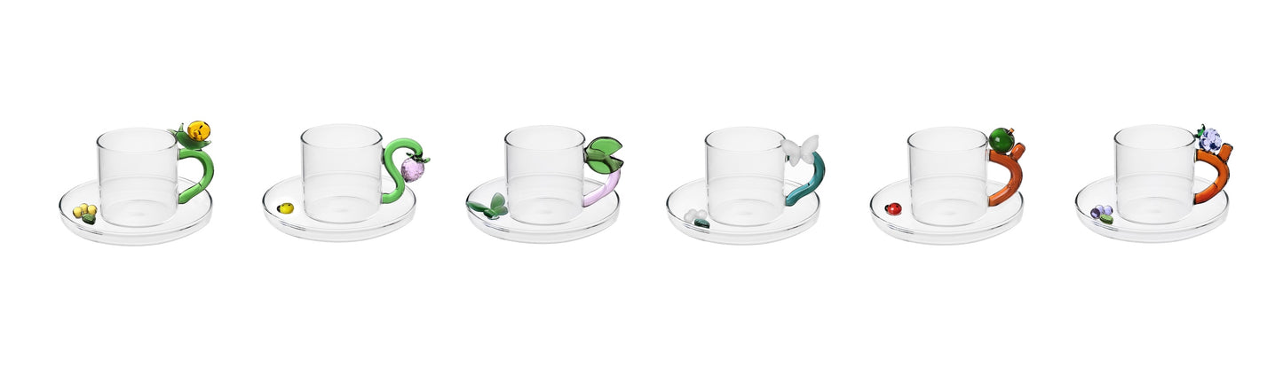 FRUIT & FLOWERS - coffee cup w/saucer Leaf