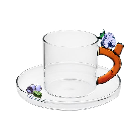 FRUIT & FLOWERS - coffee cup w/saucer Blackberry