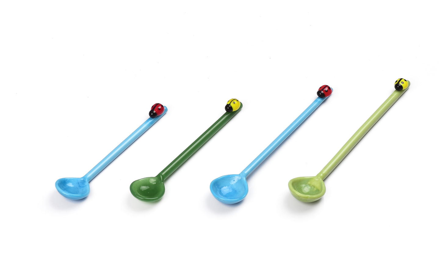 FRUIT & FLOWERS - set 2 pcs pcs coffeespoons w/ ladybug 12 cm