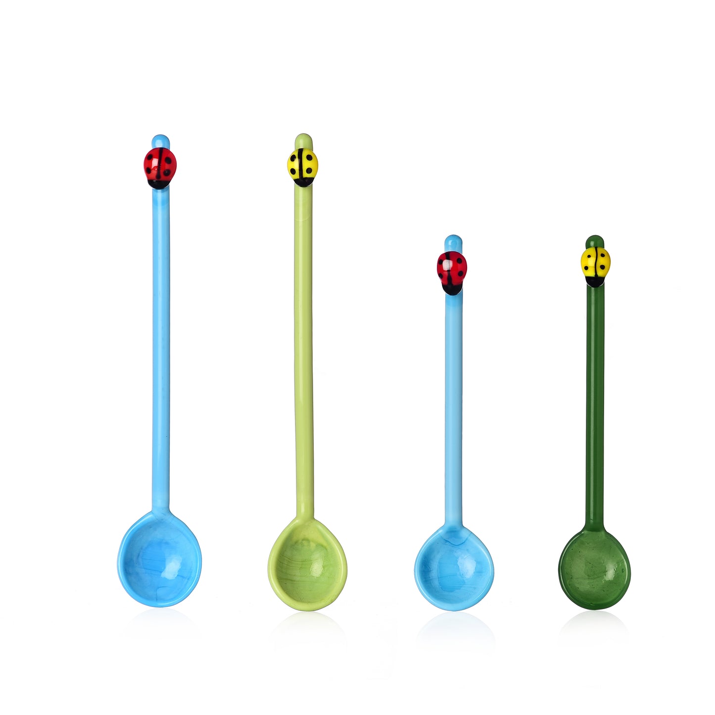 FRUIT & FLOWERS - set 2 pcs teaspoons w/ ladybug 15 cm