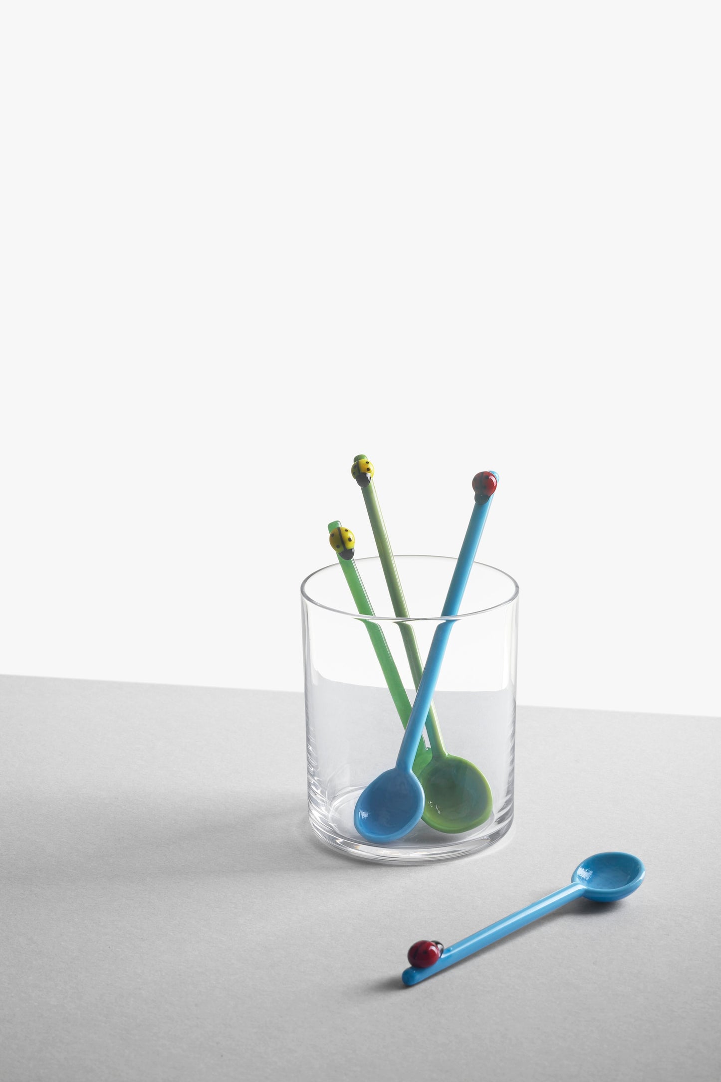 FRUIT & FLOWERS - set 2 pcs pcs coffeespoons w/ ladybug 12 cm