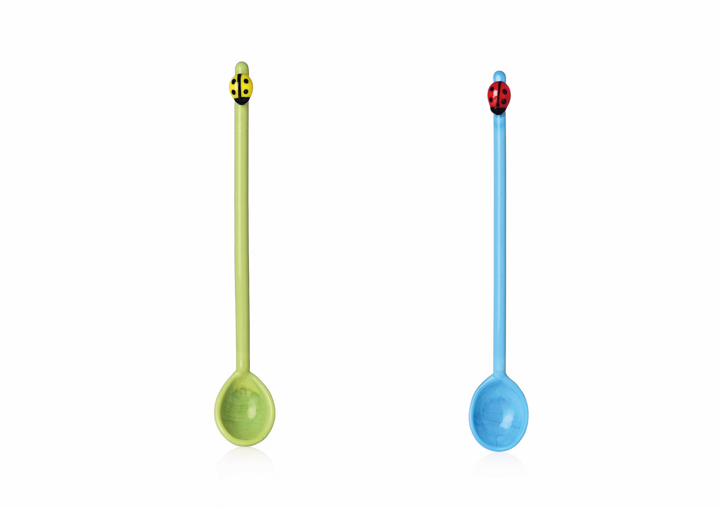 FRUIT & FLOWERS - set 2 pcs teaspoons w/ ladybug 15 cm