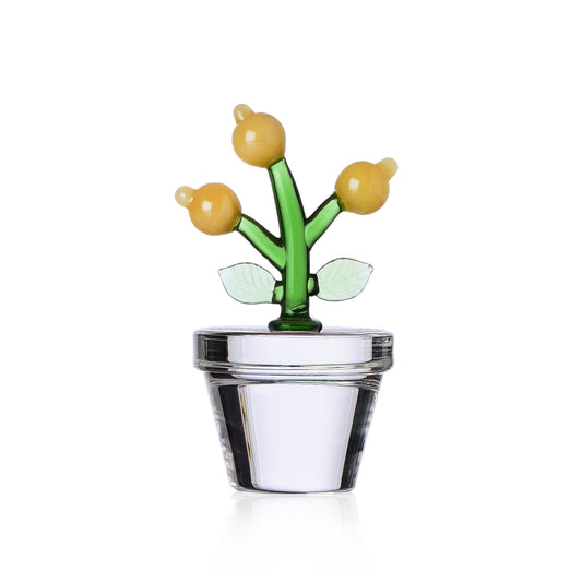 FRUIT & FLOWERS - paperweight/placeholder yellow flower