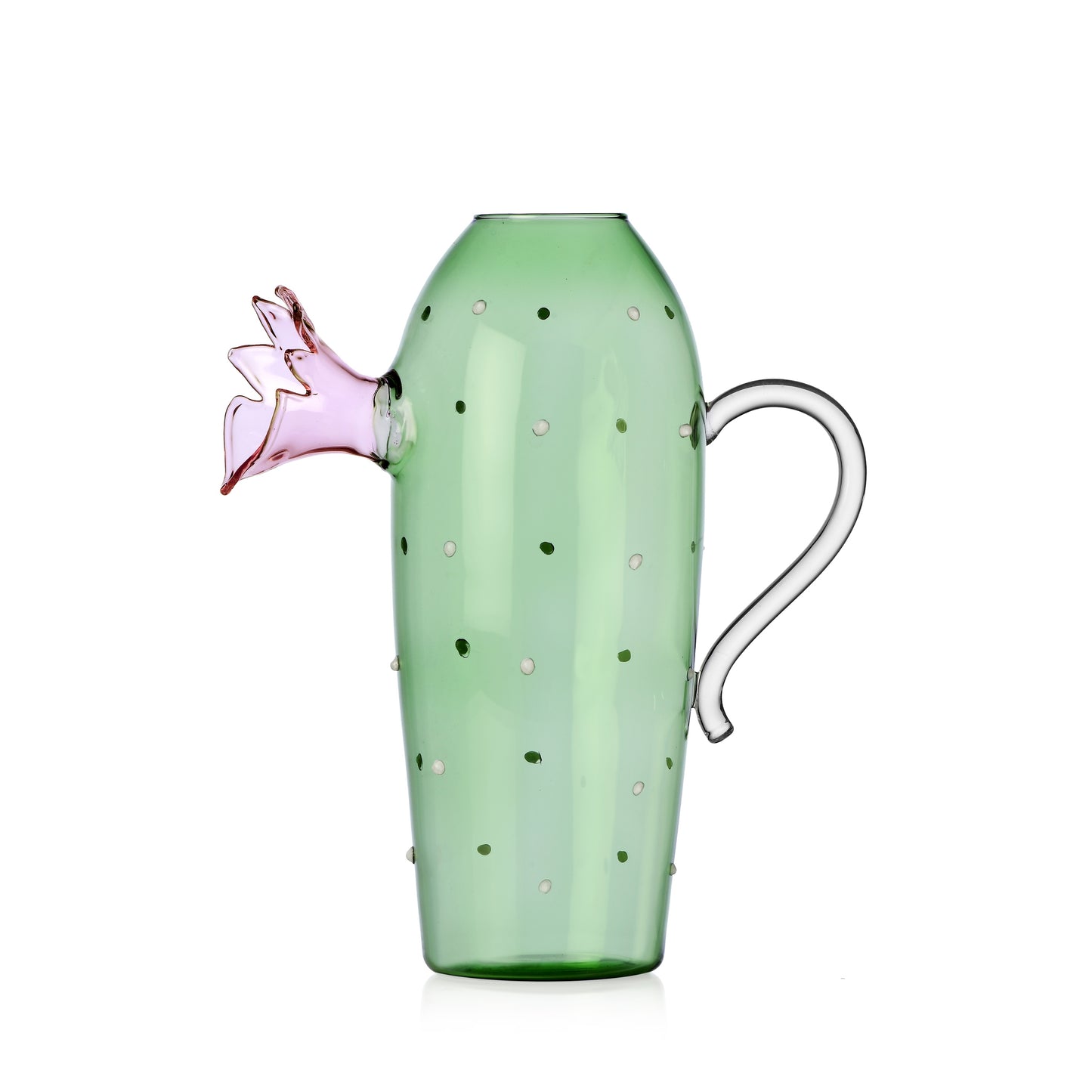 DESERT PLANTS - jug green cactus w/pink flower