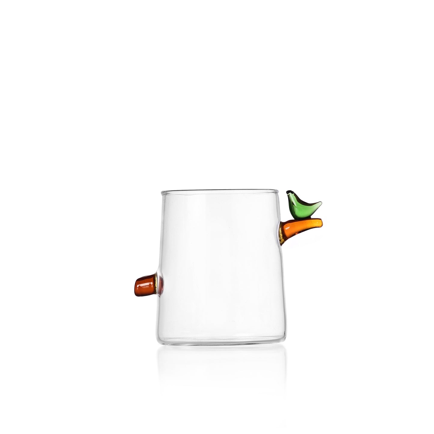 BIRDS - WATER GLASS GREEN BIRD