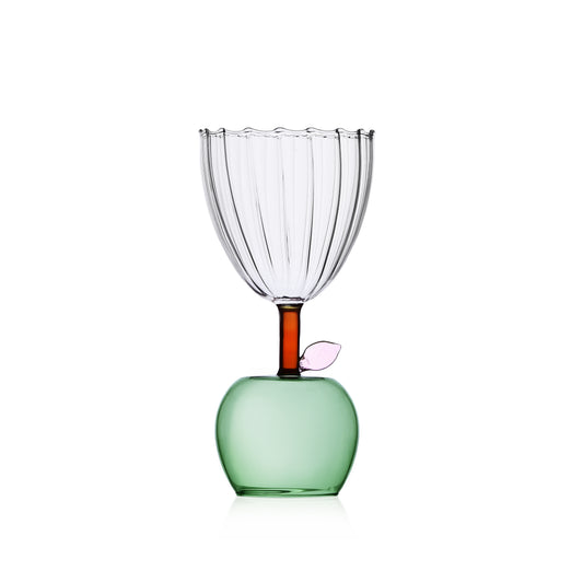 FRUIT & FLOWERS - STEMMED GLASS APPLE GREEN