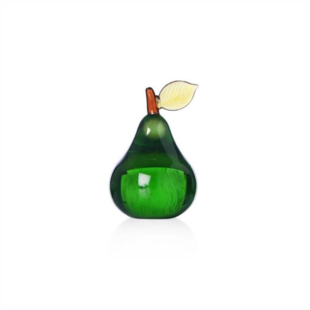 FRUIT & FLOWERS - PAPERWEIGHT PEAR GREEN