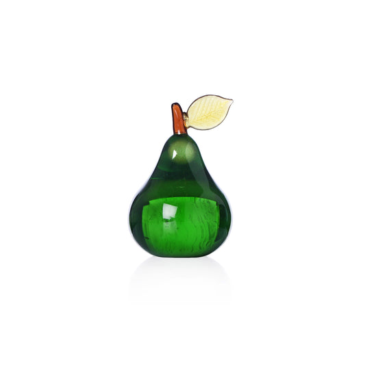 FRUIT & FLOWERS - PAPERWEIGHT PEAR GREEN