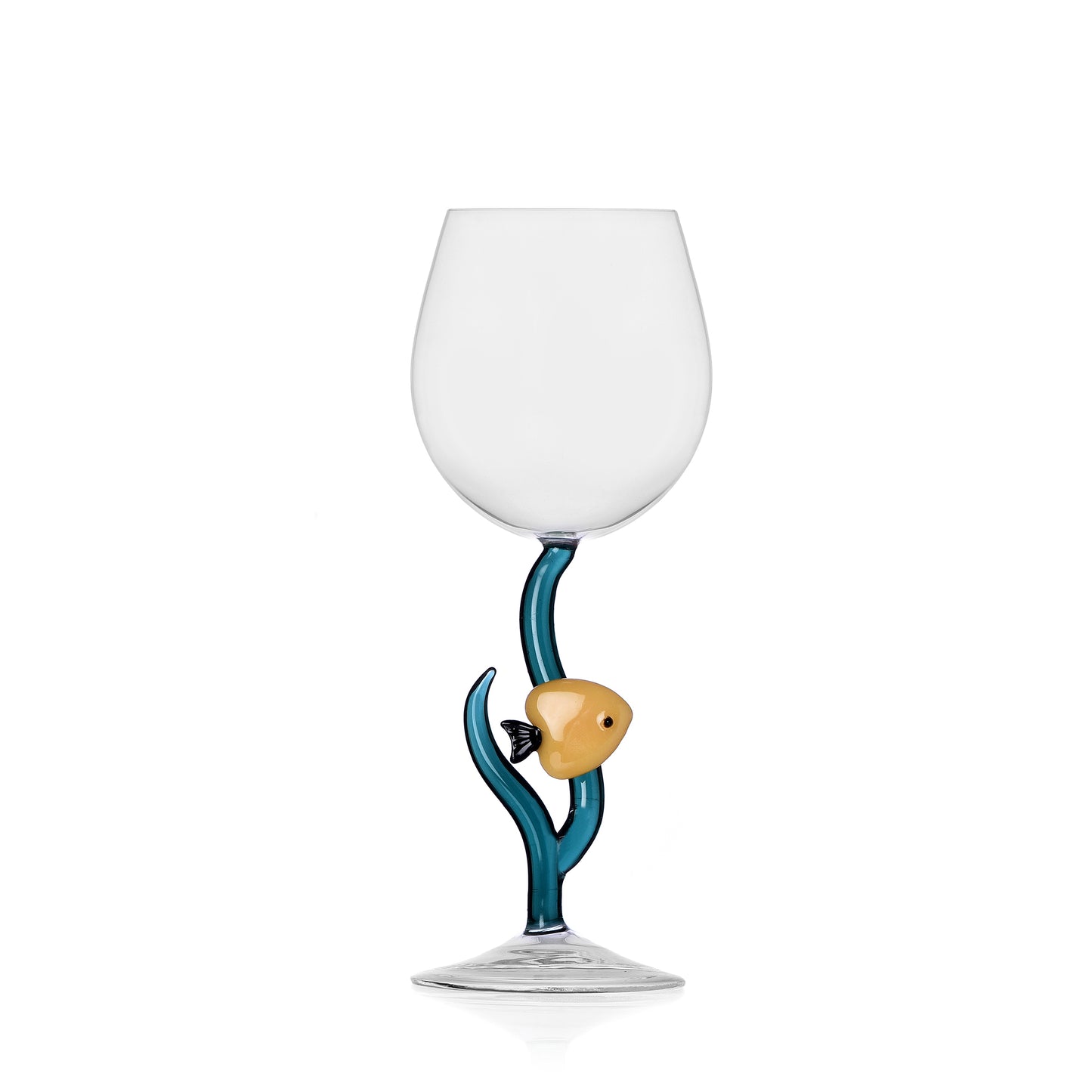 MARINE GARDEN - stemmed glass yellow fish