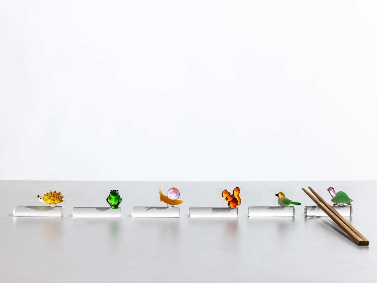ANIMAL FARM - set 2 chopstick/cutlery rest frog-bird