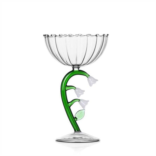 BOTANICA OPTICAL CHAMPAGNE BOWL WHITE FLOWER