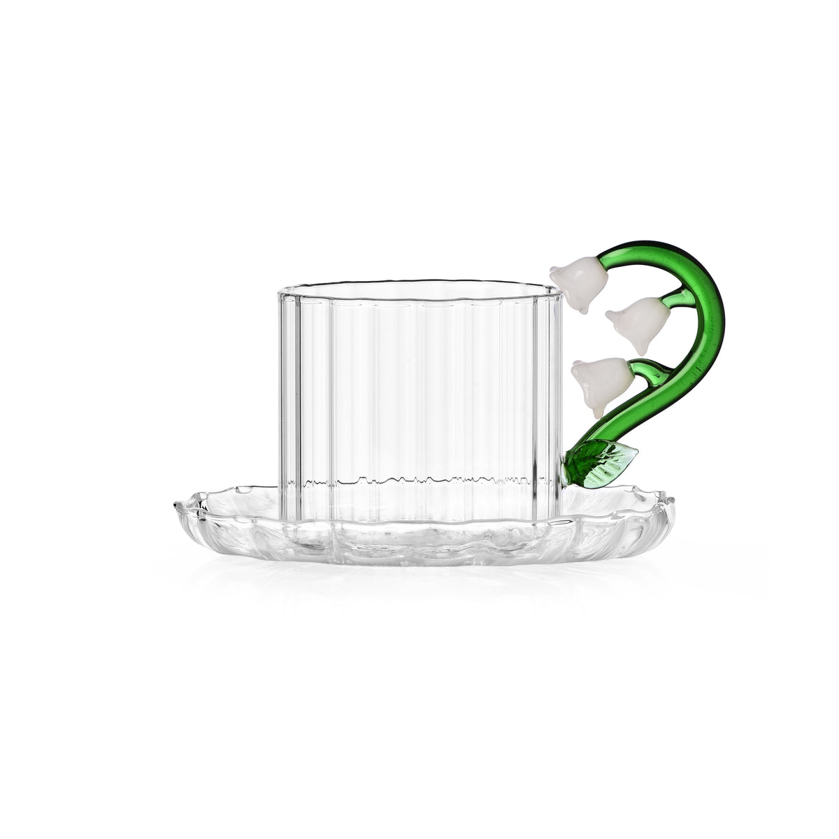 BOTANICA - tea cup w/saucer white flower