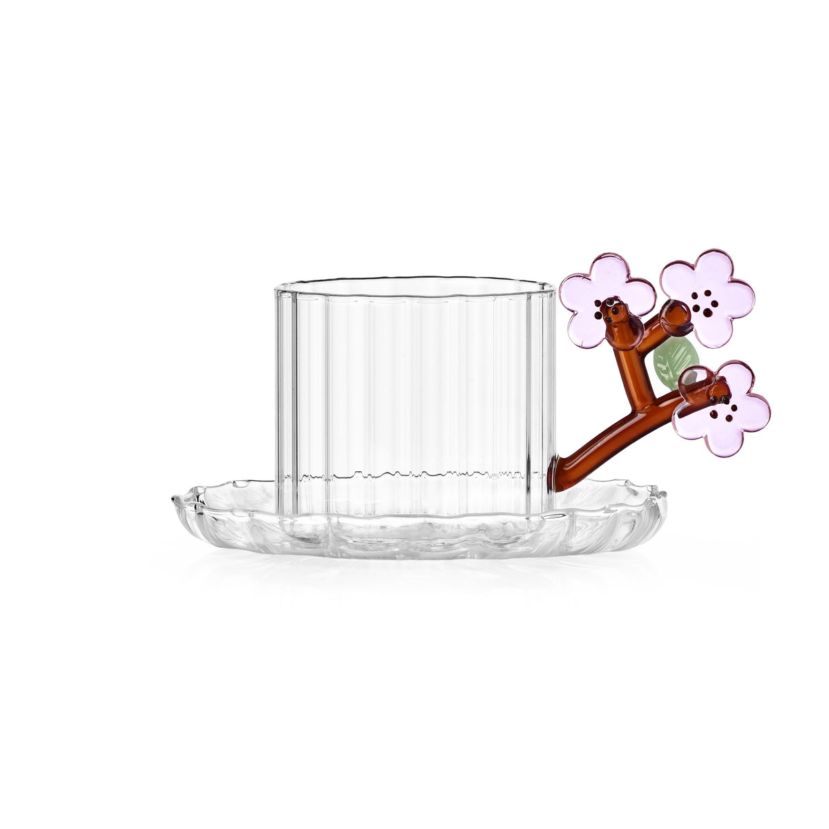 BOTANICA - tea cup w/saucer peach flower