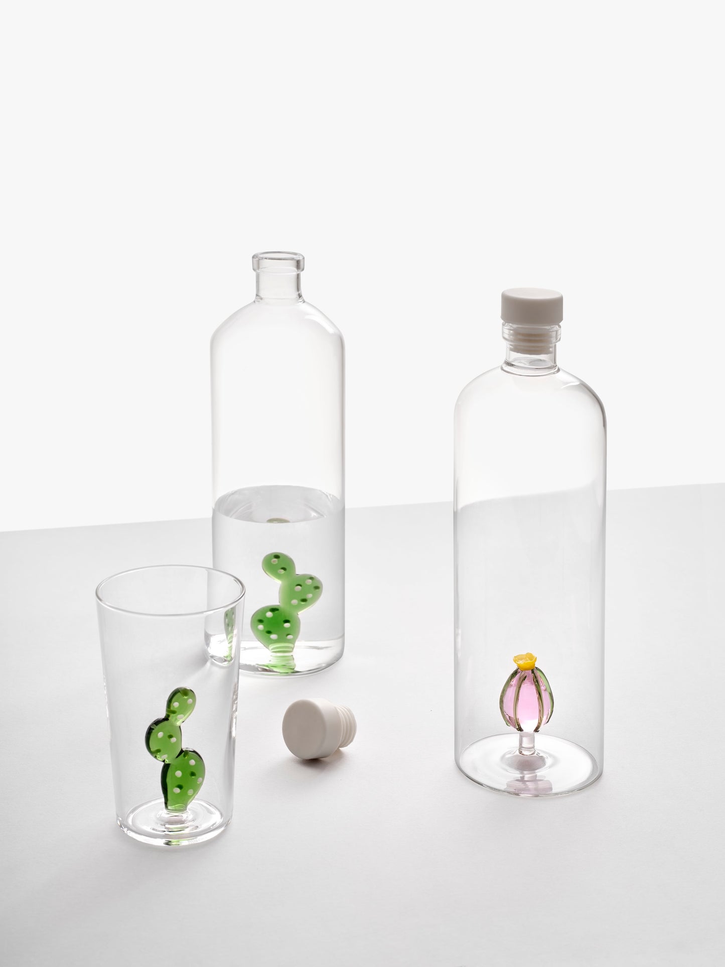 DESERT PLANTS - bottle cactus green w/white dots