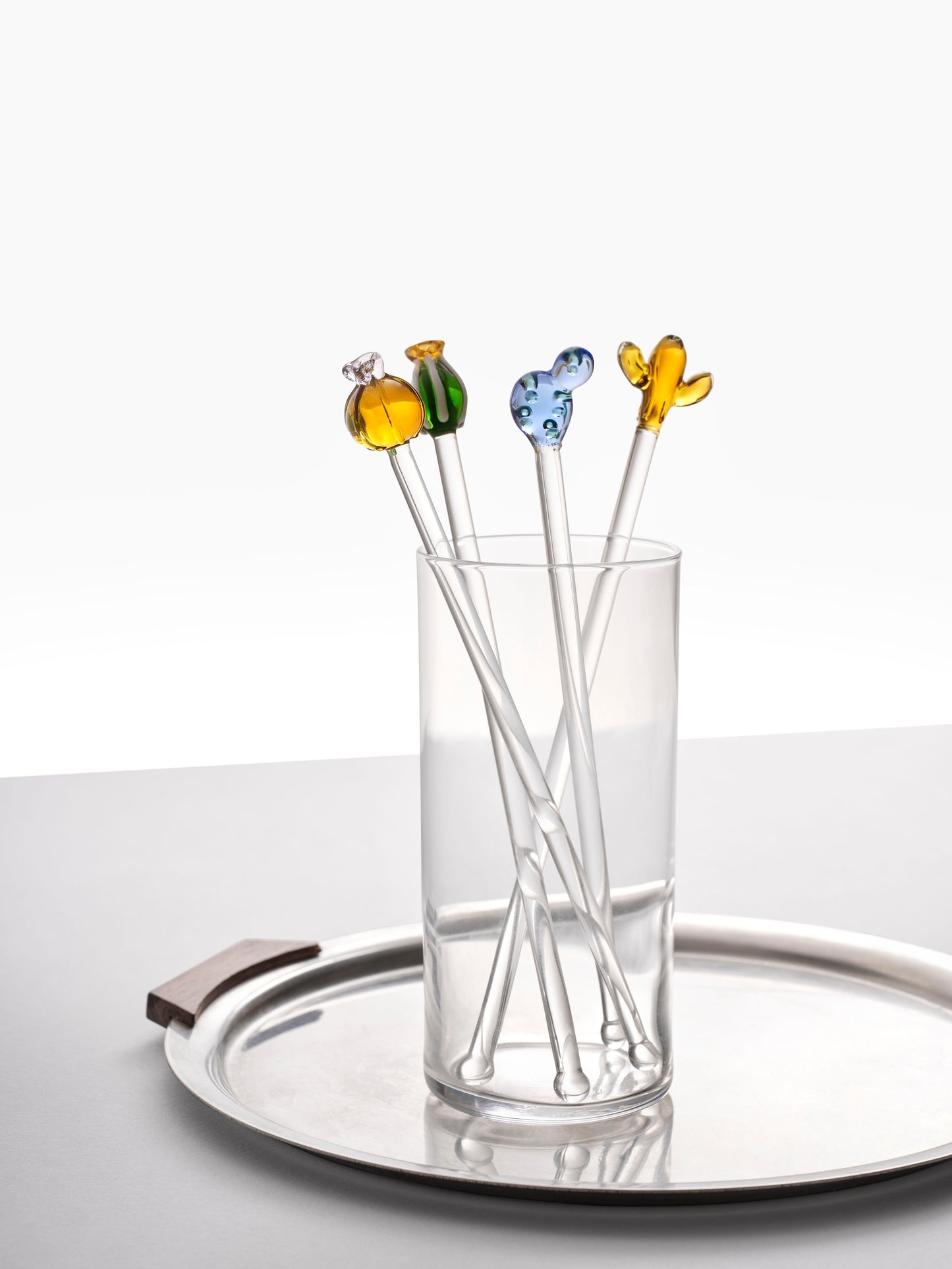 DESERT PLANTS - SET 2 MIXERS GREEN & AMBER FLOWER CACTUS