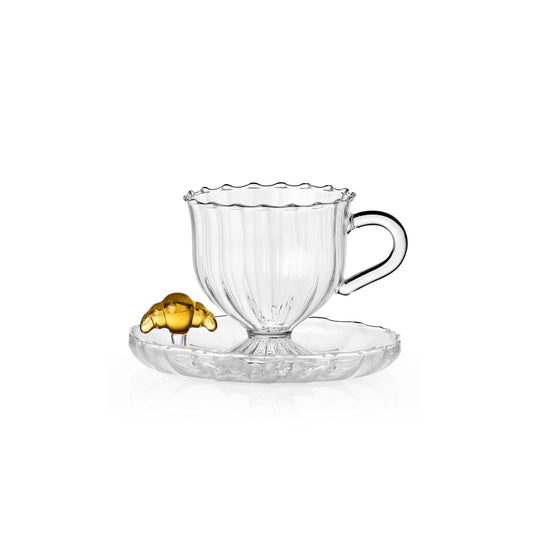 PATISSERIE - tea cup w/saucer croissant