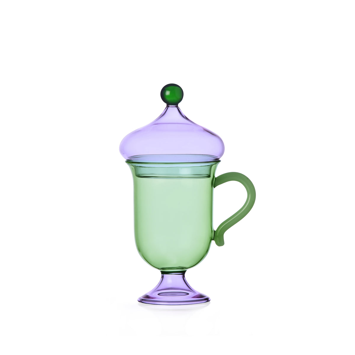 SOGNI D'ORIENTE - green mug w/lilac lid