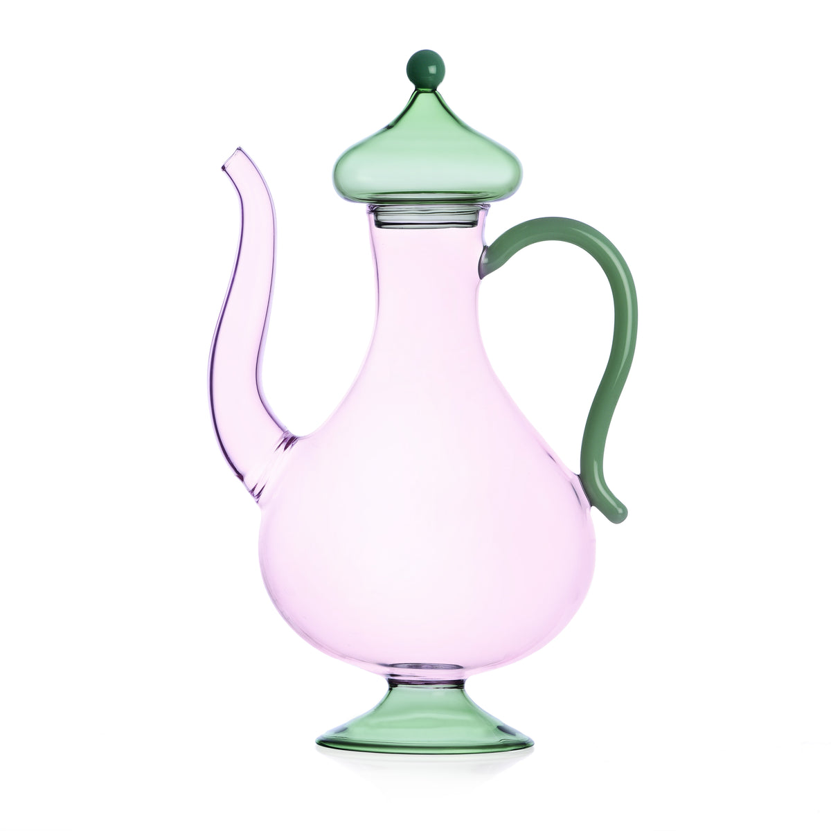 SOGNI D'ORIENTE - pink teapot/coffee pot green lid