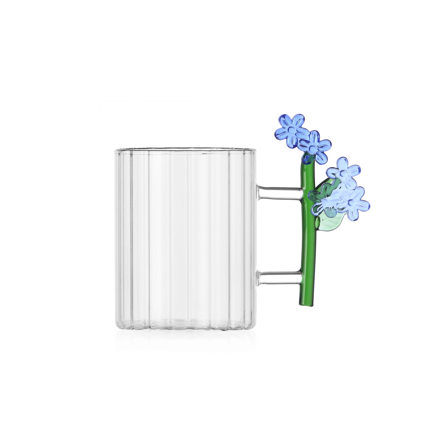 BOTANICA - optic mug light blue flower