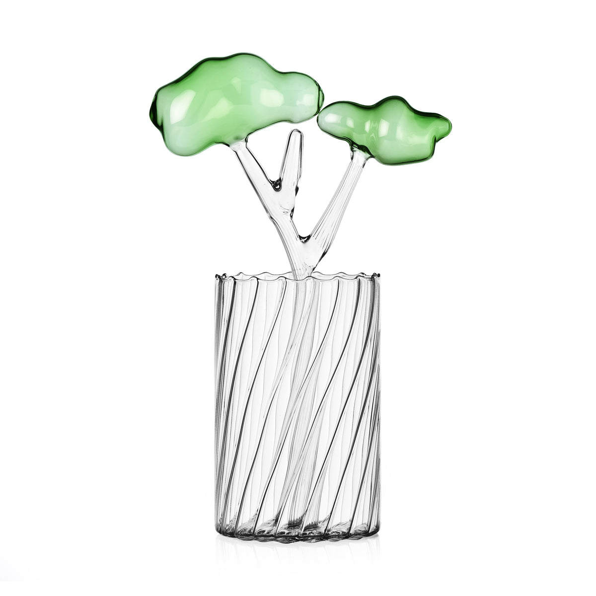 TALKING TREES - small vase w/clear branches diam 12 cm