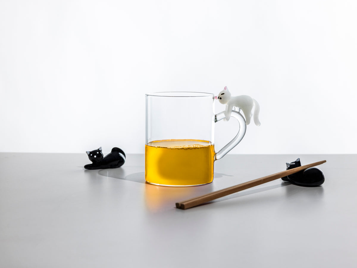 TABBY CAT - mug white cat