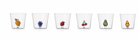 FRUIT & FLOWERS - set 6 pcs tumbler assorted