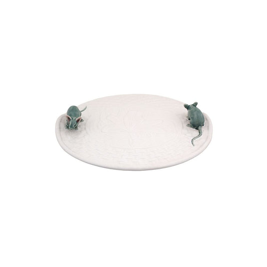 Cheese Trays - White Cheese Tray with Natural Mouse