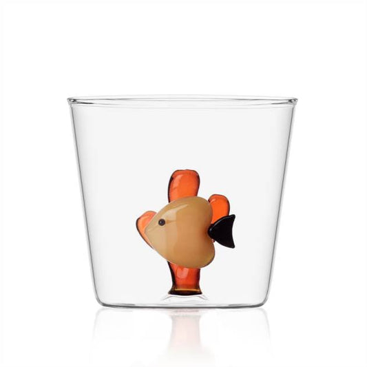 MARINE GARDEN TUMBLER YELLOW FISH - AMBER SEAWEED