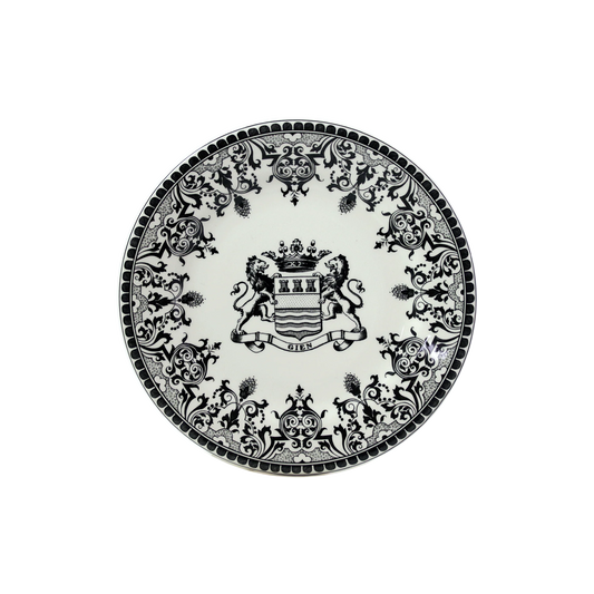 LES DEPAREILLEES GREEN - DESSERT PLATE BLASON