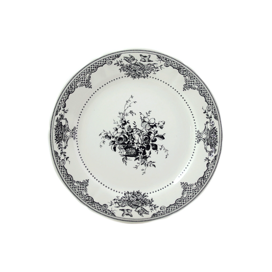 LES DEPAREILLEES GREEN - DESSERT PLATE FLEURS