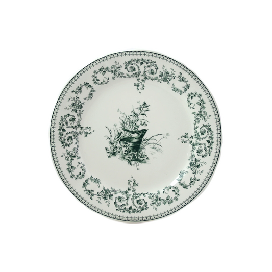 LES DEPAREILLEES GREEN - DESSERT PLATE OISEAU