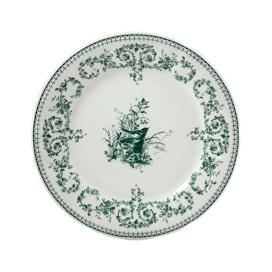 LES DEPAREILLEES GREEN - DINNER PLATE OISEAU