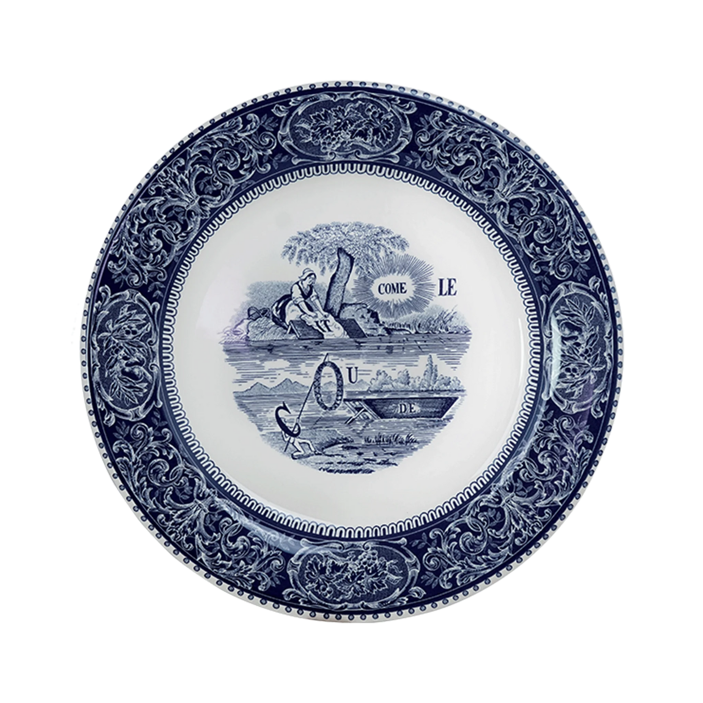 LES DEPAREILLEES BLUE - DINNER PLATE REBUS