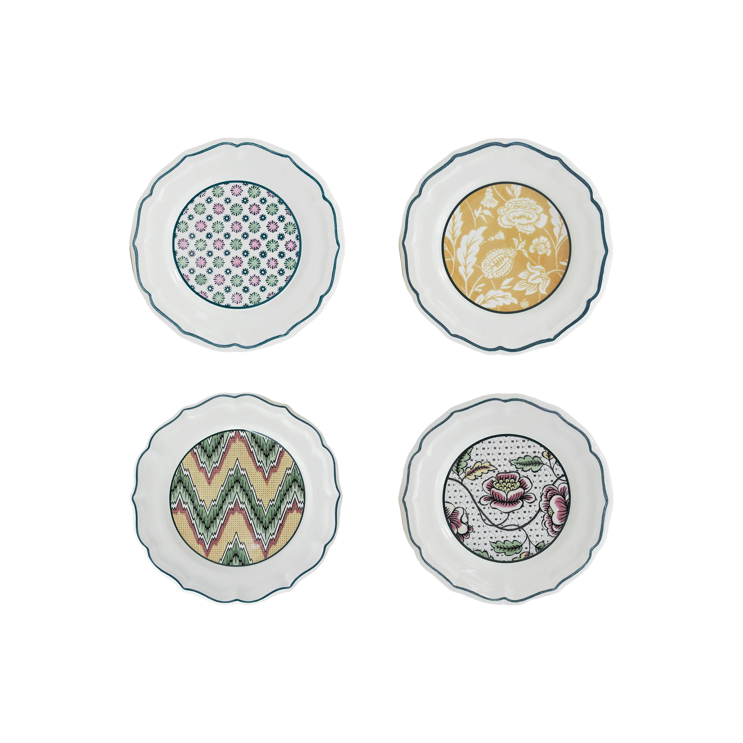 DOMINOTE - BOX OF 4 ASSORTED CANAPE PLATES