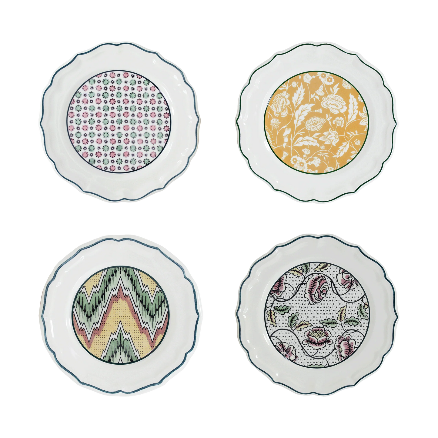 DOMINOTE - ASSORTED DESSERT PLATES (SET OF 4)
