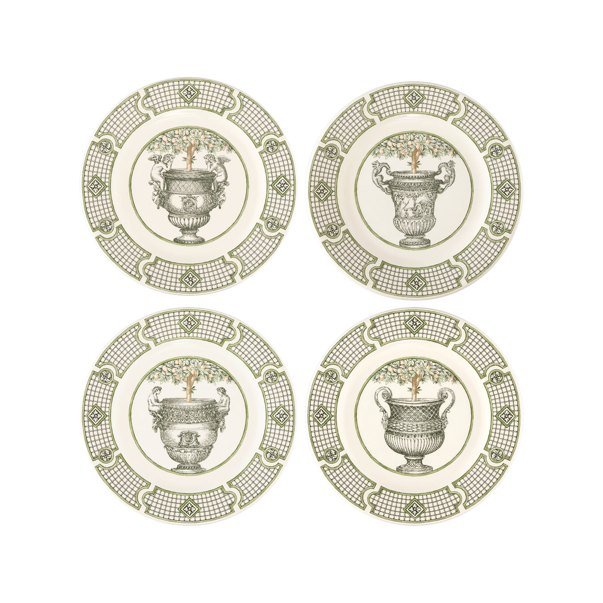 Les Vases à Oranger - Set of 4 dessert plates