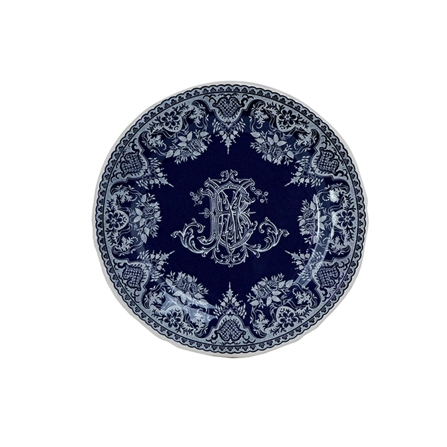 LES DEPAREILLEES BLUE - DESSERT PLATE MONOGRAMME