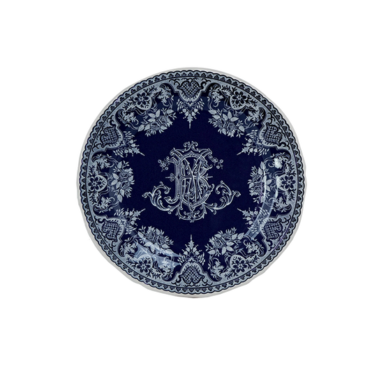 LES DEPAREILLEES BLUE - DESSERT PLATE MONOGRAMME